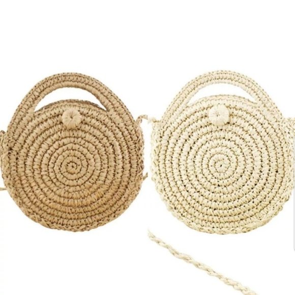 Sale!🆕Straw Circle Beach Handbag Bohemian Rattan - Picture 13 of 16